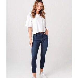 J Brand Blue Mid Rise Crop Skinny Jean